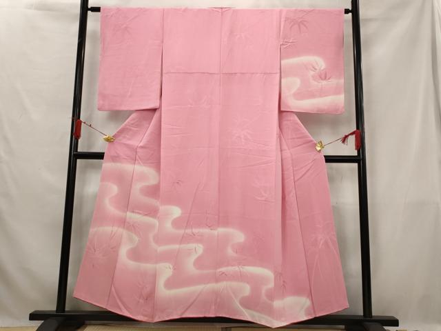 平和屋着物■訪問着 笹竹地紋 暈し染め 正絹 逸品 AABG3069st