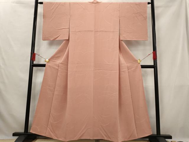平和屋着物■上質な色無地 芝地紋 東雲色 正絹 逸品 AABG3072st