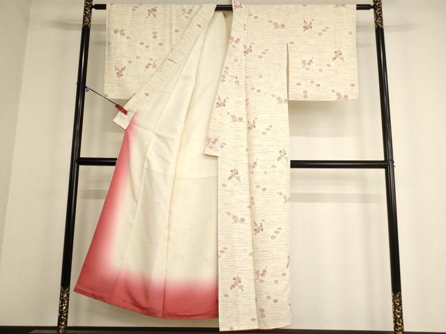 平和屋着物■上質な小紋 流水枝花文 正絹 逸品 AABG3081ja