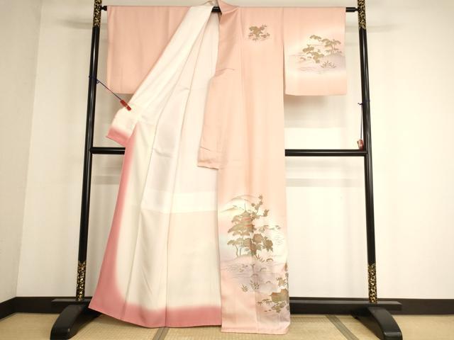 平和屋着物■訪問着 風景文 暈し染め 金銀彩 正絹 逸品 AABG3087ja