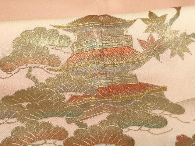 平和屋着物■訪問着 風景文 暈し染め 金銀彩 正絹 逸品 AABG3087ja