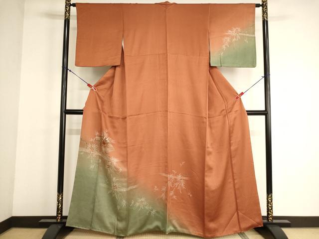平和屋着物■訪問着 刺繍 地紙花文 暈し染め 正絹 逸品 AABG3101ja