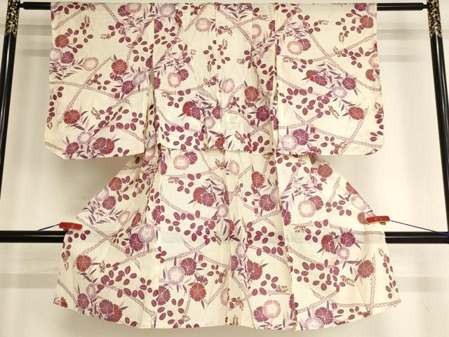 平和屋着物*夏物 浴衣 子供 女の子 綿絽 撫松庵 草花文 綿 逸品 AABG3230ja