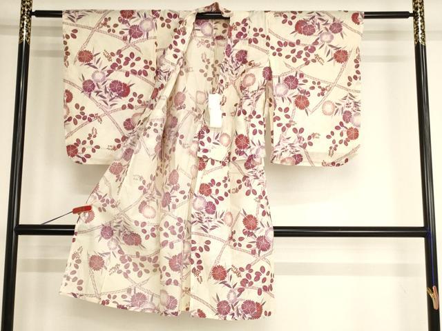 平和屋着物*夏物 浴衣 子供 女の子 綿絽 撫松庵 草花文 綿 逸品 AABG3230ja
