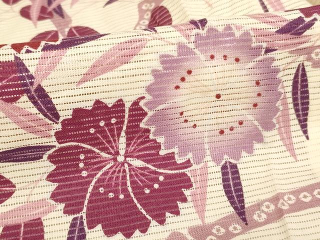 平和屋着物*夏物 浴衣 子供 女の子 綿絽 撫松庵 草花文 綿 逸品 AABG3230ja