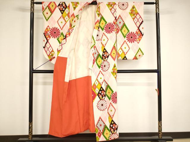 平和屋着物∵女の子 十三参り 子供 祝着 花菱文 正絹 逸品 AABG3389ja