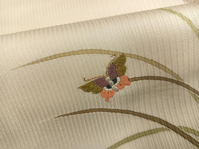 平和屋着物●訪問着 刺繍 舞蝶芝文 胴抜き仕立て 暈し染め 金彩 高島屋扱い 正絹 逸品 AABG3404ph