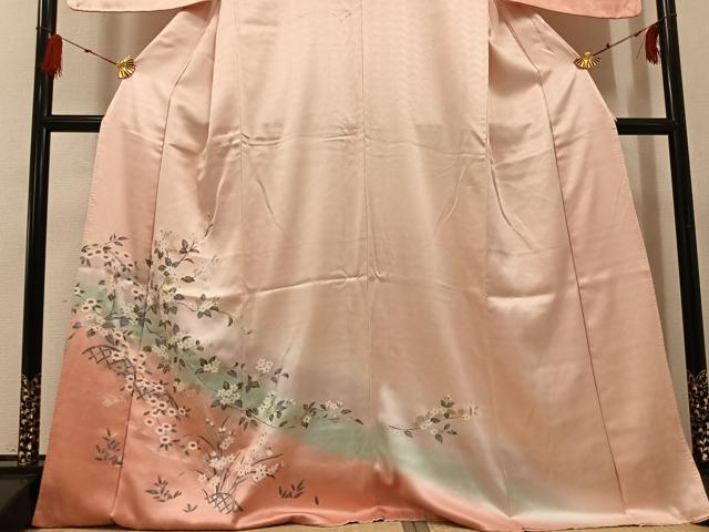 平和屋着物●訪問着 枝花籬文 暈し染め 金銀彩 正絹 逸品 AABG3418ph