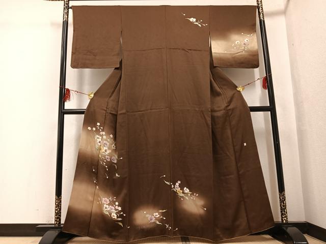 平和屋着物●訪問着 作家物 舞花文 暈し染め 金銀彩 正絹 逸品 AABG3424ph