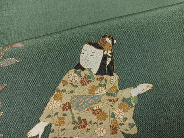 平和屋着物●訪問着 女人花文 暈し染め 金彩 正絹 逸品 AABG3427ph