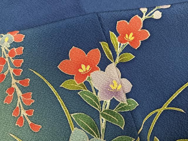 平和屋着物●訪問着 草花文 暈し染め 金彩 正絹 逸品 AABG3444ph