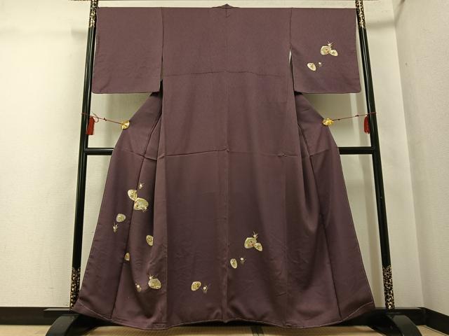 平和屋着物●訪問着 駒刺繍 貝合わせ草花文 正絹 逸品 未使用 AABG3456ph