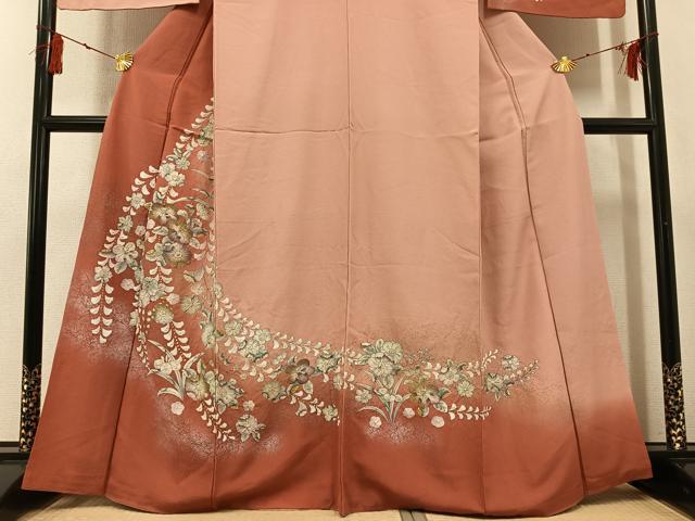 平和屋着物●訪問着 絞り 辻が花 暈し染め 金彩 正絹 逸品 AABG3457ph