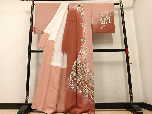 平和屋着物●訪問着 絞り 辻が花 暈し染め 金彩 正絹 逸品 AABG3457ph