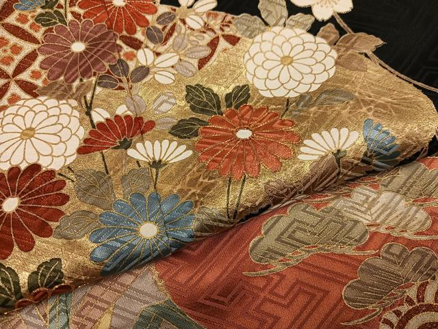 平和屋着物●豪華振袖 駒刺繍 吉祥草花文 黒地 金彩 ますいわ屋扱い 正絹 逸品 AABG3459ph