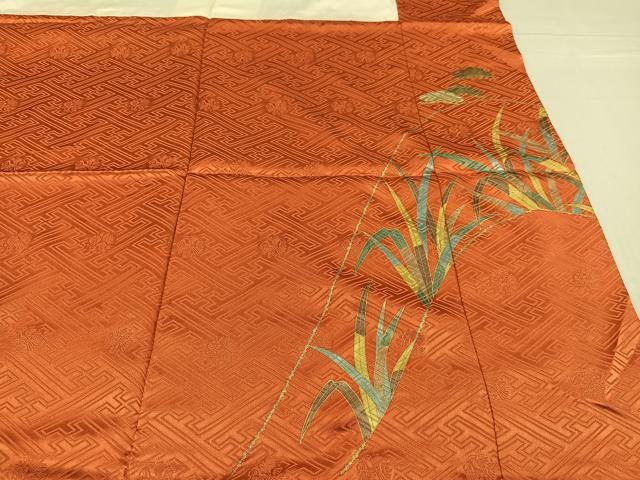 平和屋着物●豪華振袖 駒刺繍 吉祥草花文 黒地 金彩 ますいわ屋扱い 正絹 逸品 AABG3459ph
