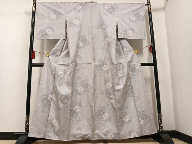 平和屋着物●本場大島紬 白大島 草花文 正絹 逸品 未使用 AABG3463ph