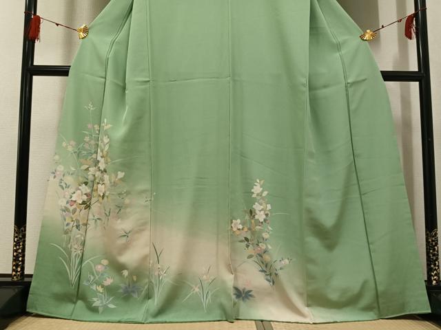 平和屋着物●訪問着 友禅 枝花文 暈し染め 正絹 逸品 AABG3466ph