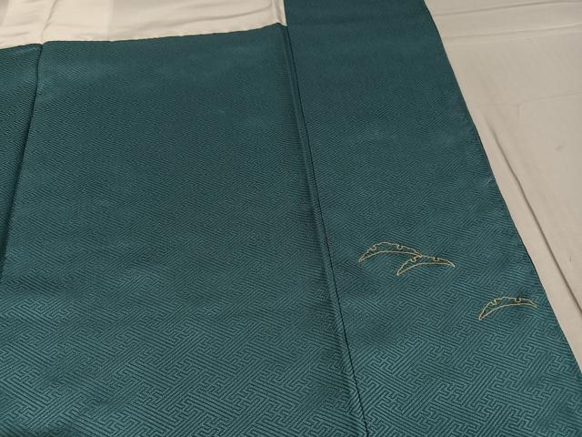 平和屋着物●訪問着 刺繍 福良雀 笹 暈し染め 金彩 正絹 逸品 AABG3472ph