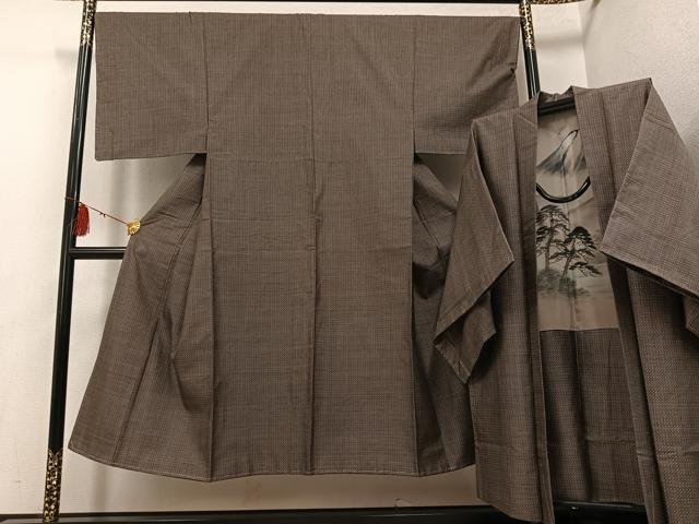 平和屋着物●男性 男柄の最高峰 西郷柄 西郷絣 本場大島紬 アンサンブル 正絹 逸品 未使用 AABG3477ph