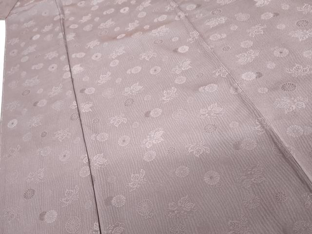 平和屋着物●上質な色無地 草花地紋 紫苑色 そめの近江謹製 正絹 逸品 未使用 AABG3484cs