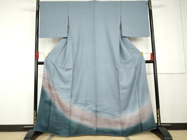 平和屋着物●染色の魔術師 染乃座・大久保玄才 そめのざ玄才 訪問着 霞文 暈し染め さが美扱い 正絹 逸品 未使用 AABG3491cs
