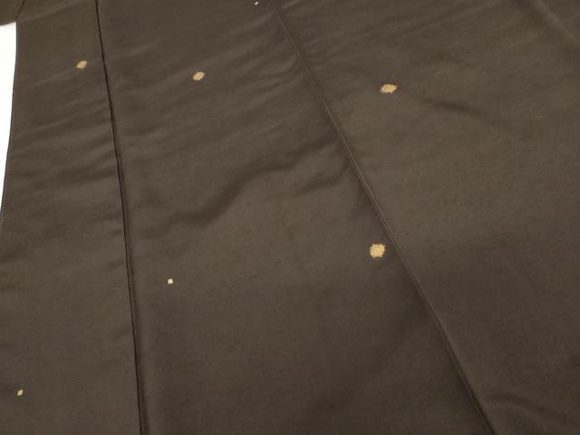 平和屋着物●上質な小紋 紬地 箔散らし 飛び柄 赤墨色 金銀彩 正絹 逸品 AABG3494cs