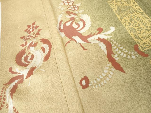平和屋着物●訪問着 鳳凰更紗花文 暈し染め 金彩 正絹 逸品 AABG3504cs