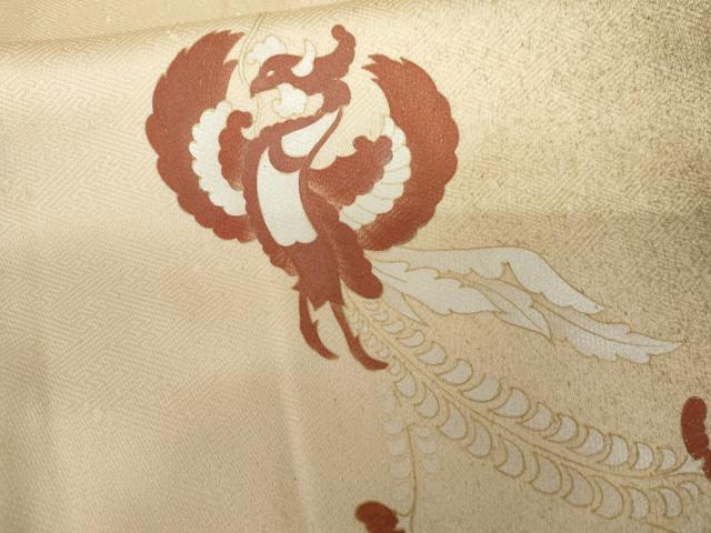 平和屋着物●訪問着 鳳凰更紗花文 暈し染め 金彩 正絹 逸品 AABG3504cs