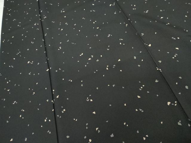 平和屋着物●上質な小紋 散らし文様 黒地 正絹 逸品 AABG3527cs