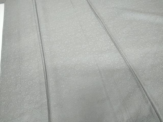 平和屋着物●上質な色無地 花唐草地紋 湊鼠色 正絹 逸品 未使用 AABG3531cs