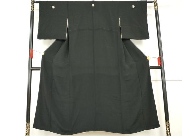 平和屋着物●黒紋付 丸に違い矢 礼装用 正絹 逸品 AABG3544cs