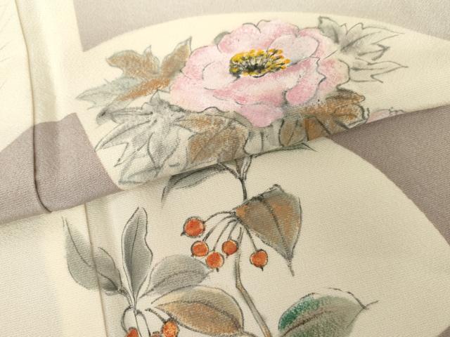 平和屋着物▼豪華色留袖 作家物 地紙草花文 暈し染め 正絹 逸品 AABG3550cs