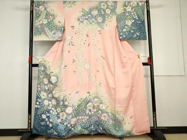 平和屋着物●訪問着 辻が花 暈し染め 鈴乃屋扱い 正絹 逸品 AABG3559cs