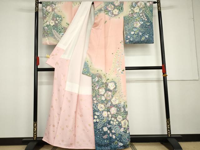 平和屋着物●訪問着 辻が花 暈し染め 鈴乃屋扱い 正絹 逸品 AABG3559cs
