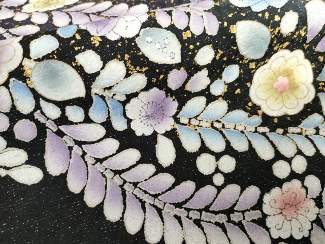 平和屋着物●訪問着 辻が花 暈し染め 金彩 銀通し地 正絹 逸品 AABG3561cs