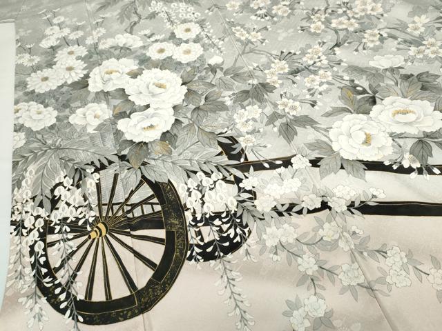 平和屋着物●訪問着 高橋一海 手描き 花車文 暈し染め 金彩 正絹 逸品 AABG3571cs
