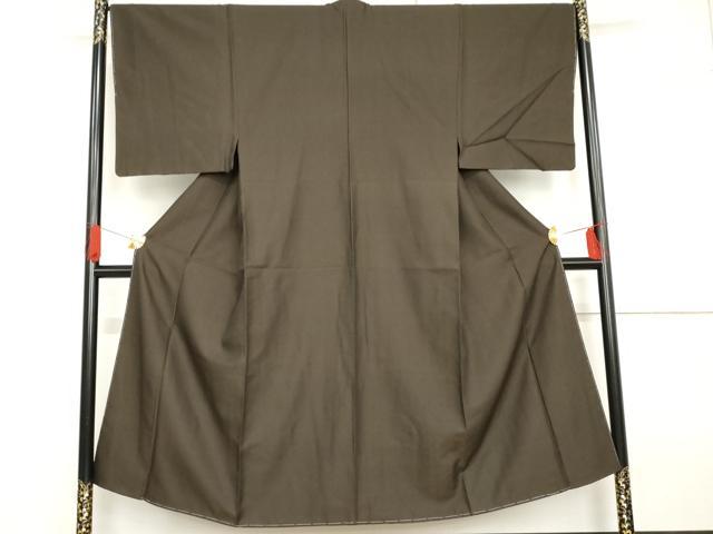 平和屋着物●男性 お召 みじん格子 正絹 逸品 未使用 AABG3580cs