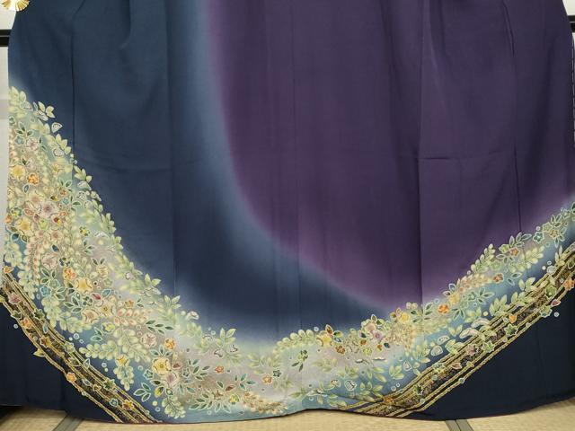 平和屋着物●訪問着 作家物 辻が花 暈し染め 金彩 正絹 逸品 AABG3581cs