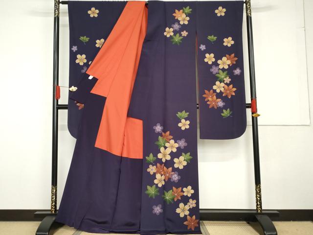平和屋着物●豪華振袖 舞花文 正絹 逸品 AABG3582cs