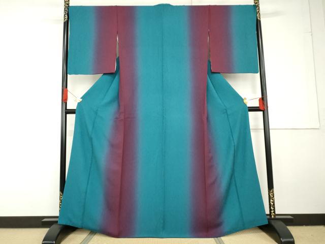 平和屋着物●上質な小紋 霞間道 暈し染め 正絹 逸品 AABG3592cs