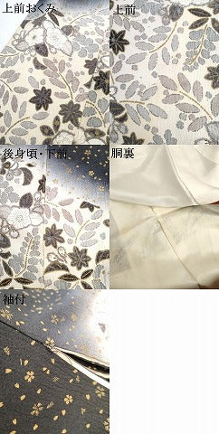平和屋着物●訪問着 辻が花 暈し染め 黒地 金彩 正絹 逸品 AABG3601cs