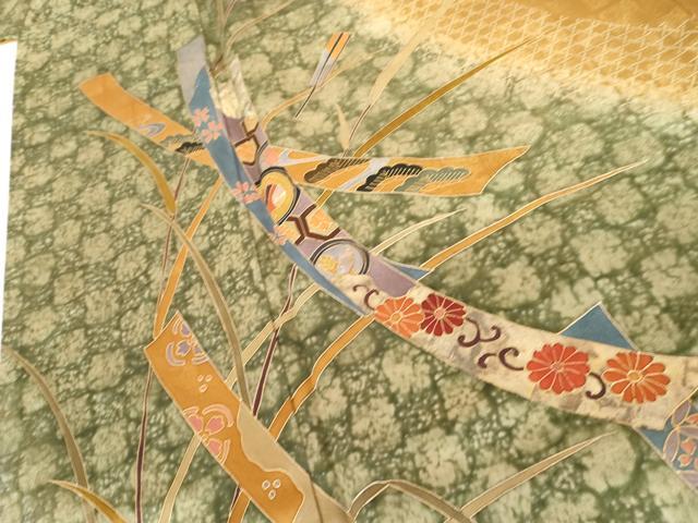 平和屋着物●訪問着 螺鈿 短冊吉祥花文 暈し染め 金彩 正絹 逸品 AABG3604cs