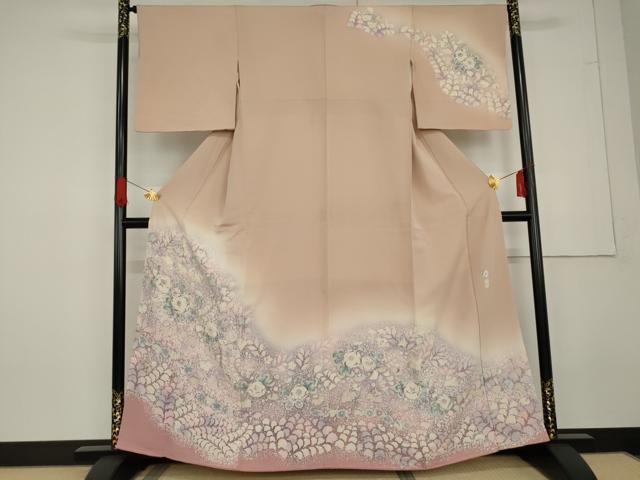 平和屋着物●本草木染作家 瑞鳳 訪問着 辻が花 絞り 暈し染め 正絹 逸品 AABG3617cs