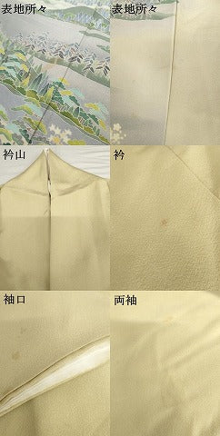 平和屋着物●十日町友禅作家 岡村蒼風 色留袖 松竹梅風景文 暈し染め 正絹 逸品 AABG3619cs