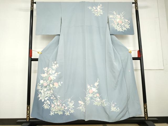 平和屋着物●訪問着 友禅 作家物 枝花文 暈し染め 正絹 逸品 AABG3621cs