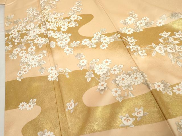 平和屋着物●訪問着 駒刺繍 枝花文 金彩 正絹 逸品 AABG3626cs