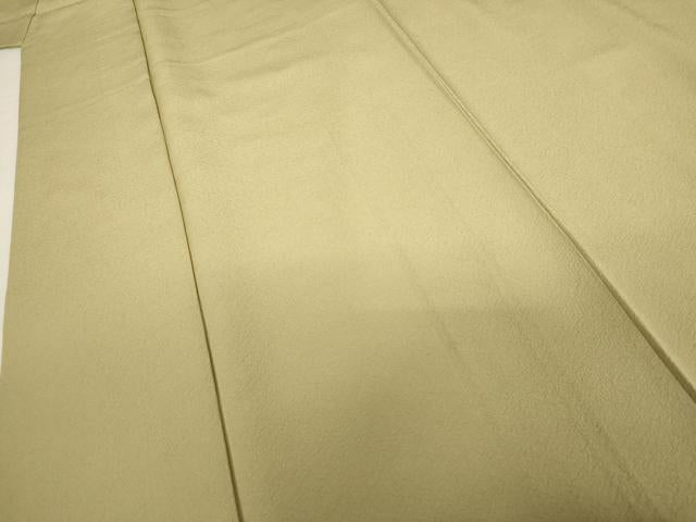 平和屋着物●上質な色無地 抹茶色 正絹 逸品 AABG3628cs