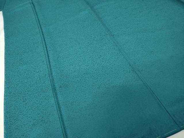 平和屋着物●上質な色無地 花唐草地紋 高麗納戸色 やまと誂製 ロング丈 正絹 逸品 未使用 AABG3643ck