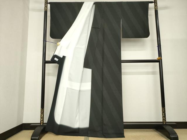 平和屋着物●洗える最高級着物 <英>はなぶさ謹製 小紋 斜縞 AABG3650ck